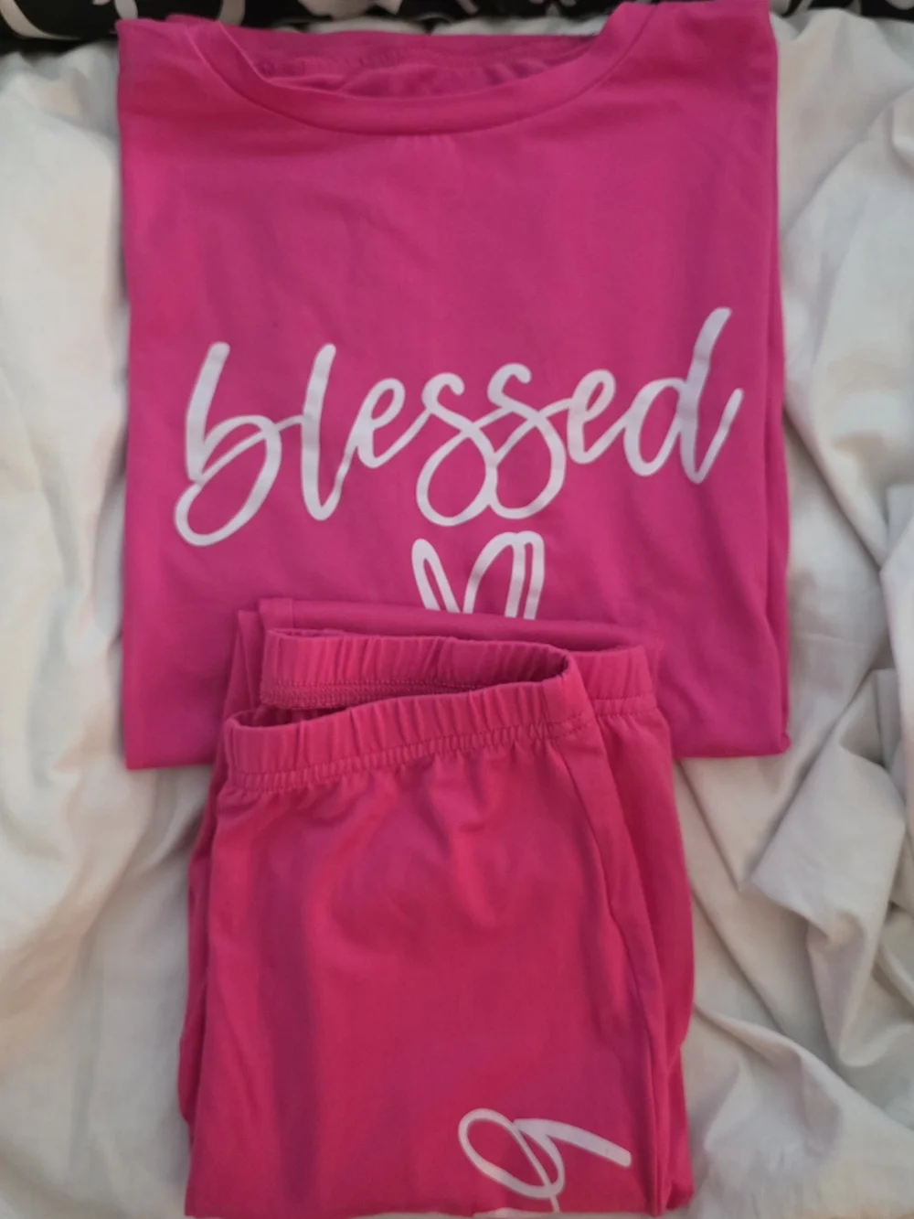 NWOT-  'Blessed' XS Pink Pajama Set